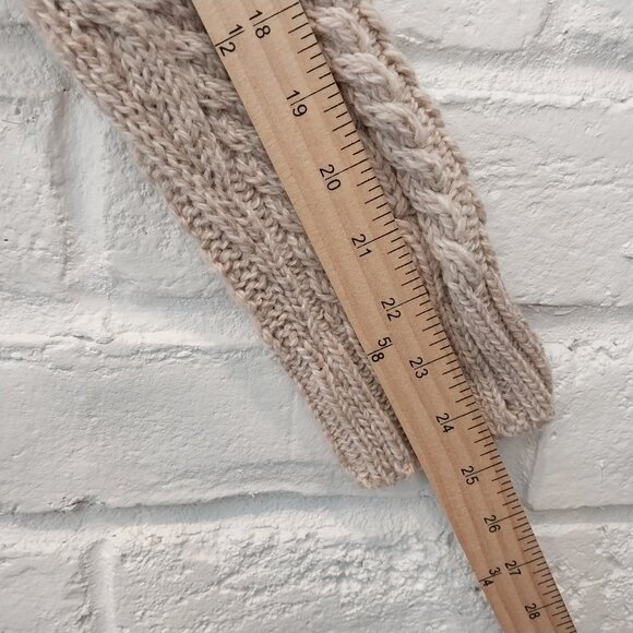 Inis Crafts Sweater Women Small Beige Wool Fisherman Cable Knit Zip Cardigan. - Picture 8 of 8